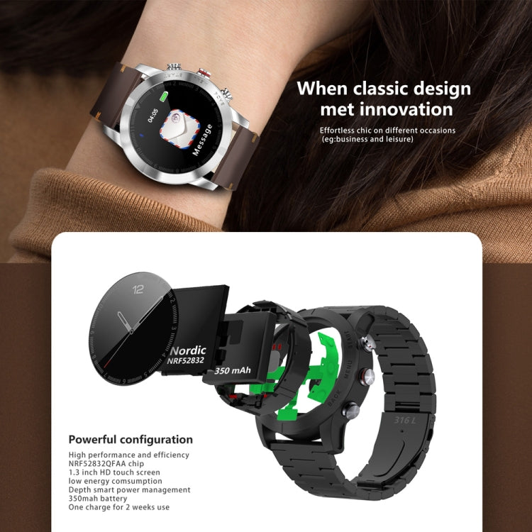 DTNO.1 S10 1.3 inches TFT Color Screen Smart Bracelet IP68 Waterproof, Steel Watchband, Support Call Reminder /Heart Rate Monitoring /Sleep Monitoring /Multi-sport Mode